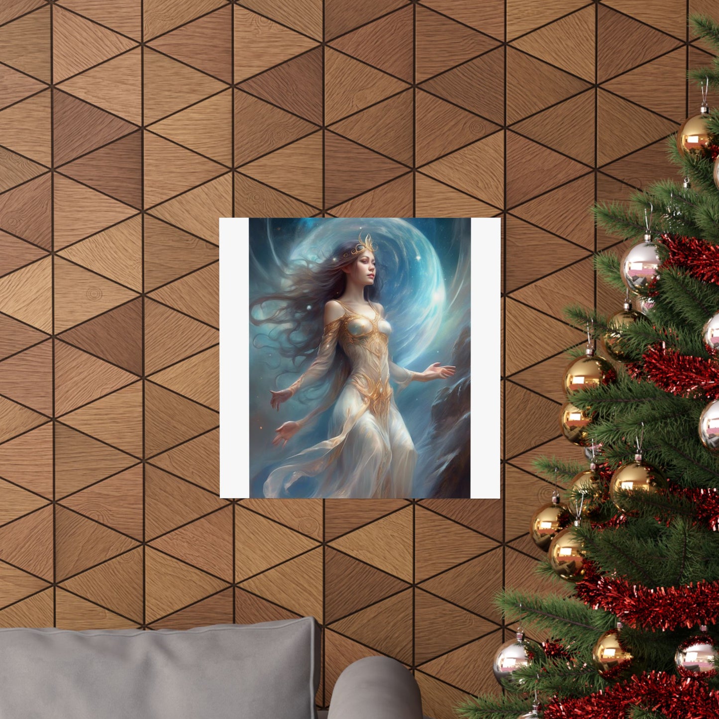 Lunar Celestial Queen Fantasy Portrait Poster