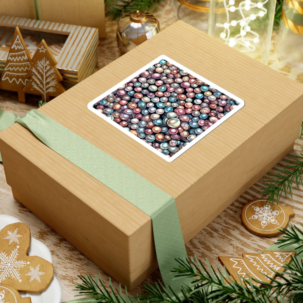 Pearl Bubble Pattern Abstract Gift Art Sticker