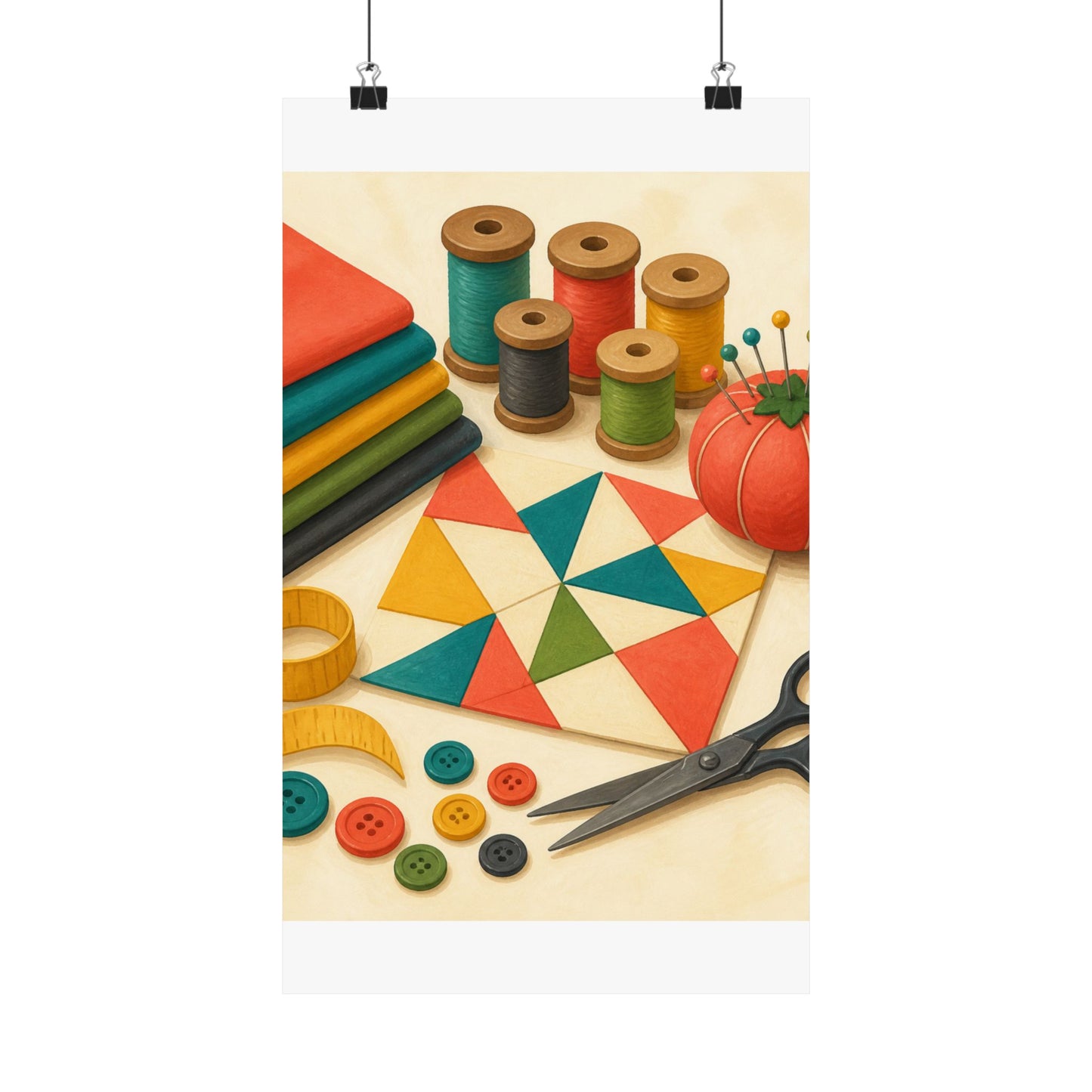 Colorful Sewing and Quilting Hobby Poster