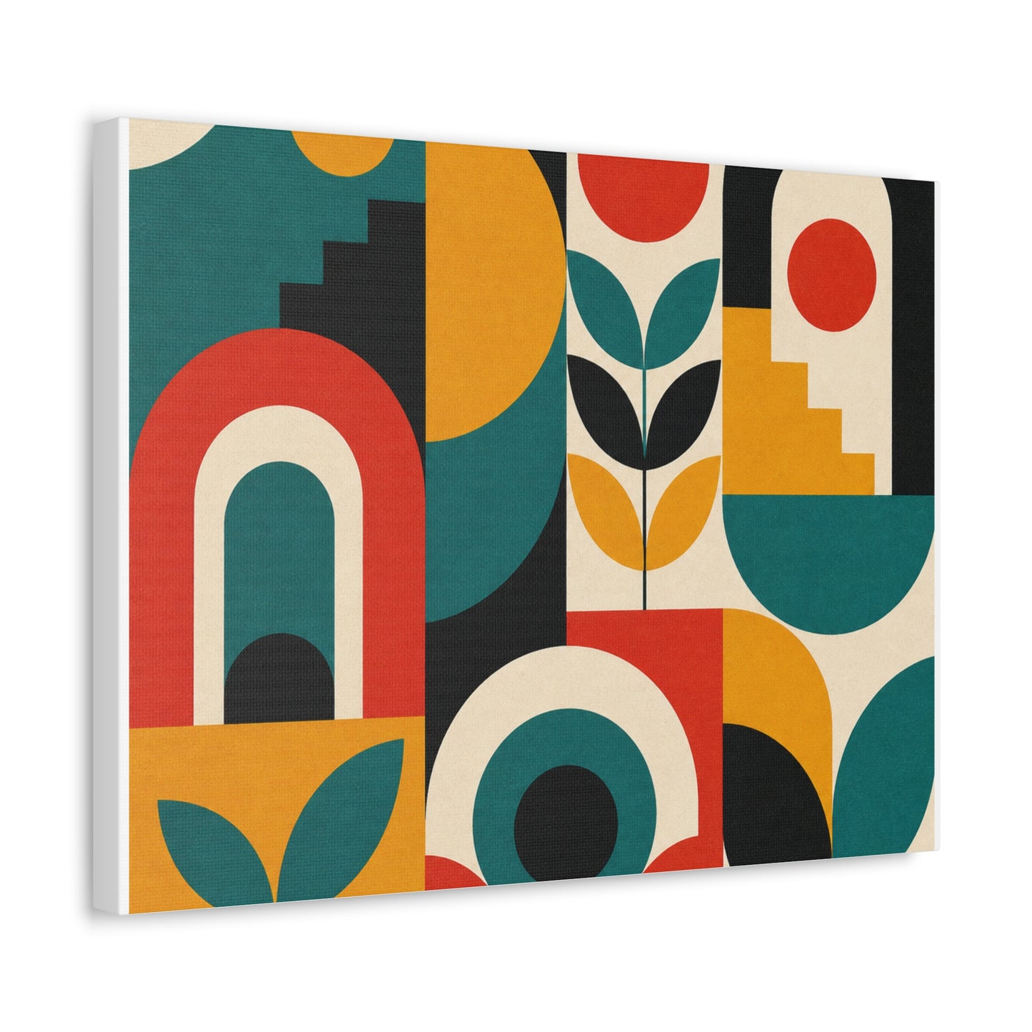 Mid Century Arches Botanical Geometric Canvas Art
