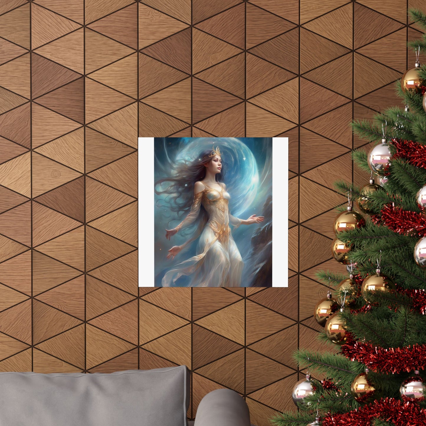 Lunar Celestial Queen Fantasy Portrait Poster