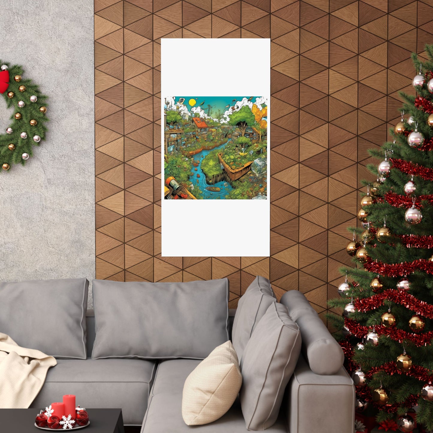Whimsical Garden Stream Nature Gift Art Poster