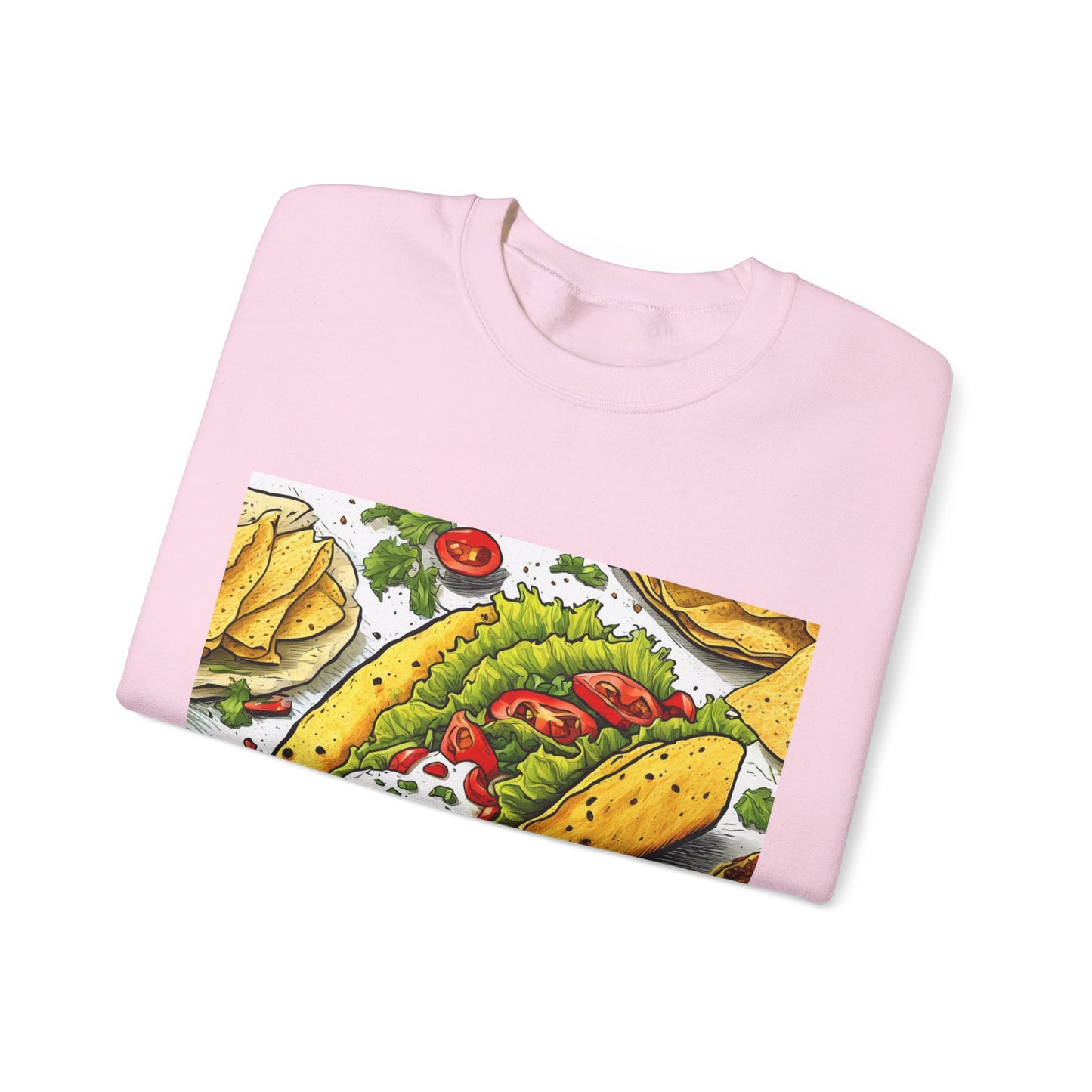 Bold Taco Illustration Foodie Gift Art Sweatshirt