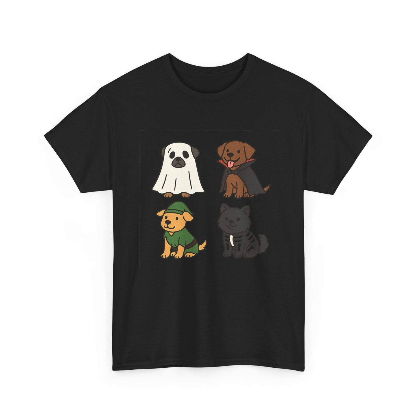 Cute Pet Ghosts Unisex Heavy Cotton Tee - Dog Lover T-Shirt, Animal Tee, Halloween Shirt, Gift for Pet Owners, Funny Retriver