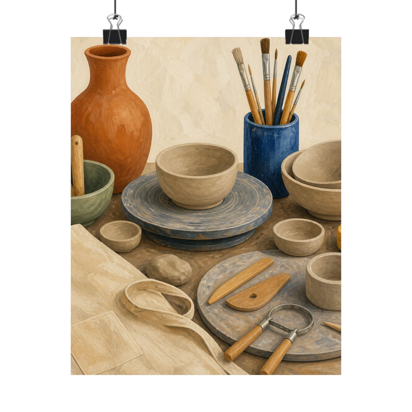 Colorful Pottery Studio Hobby Poster