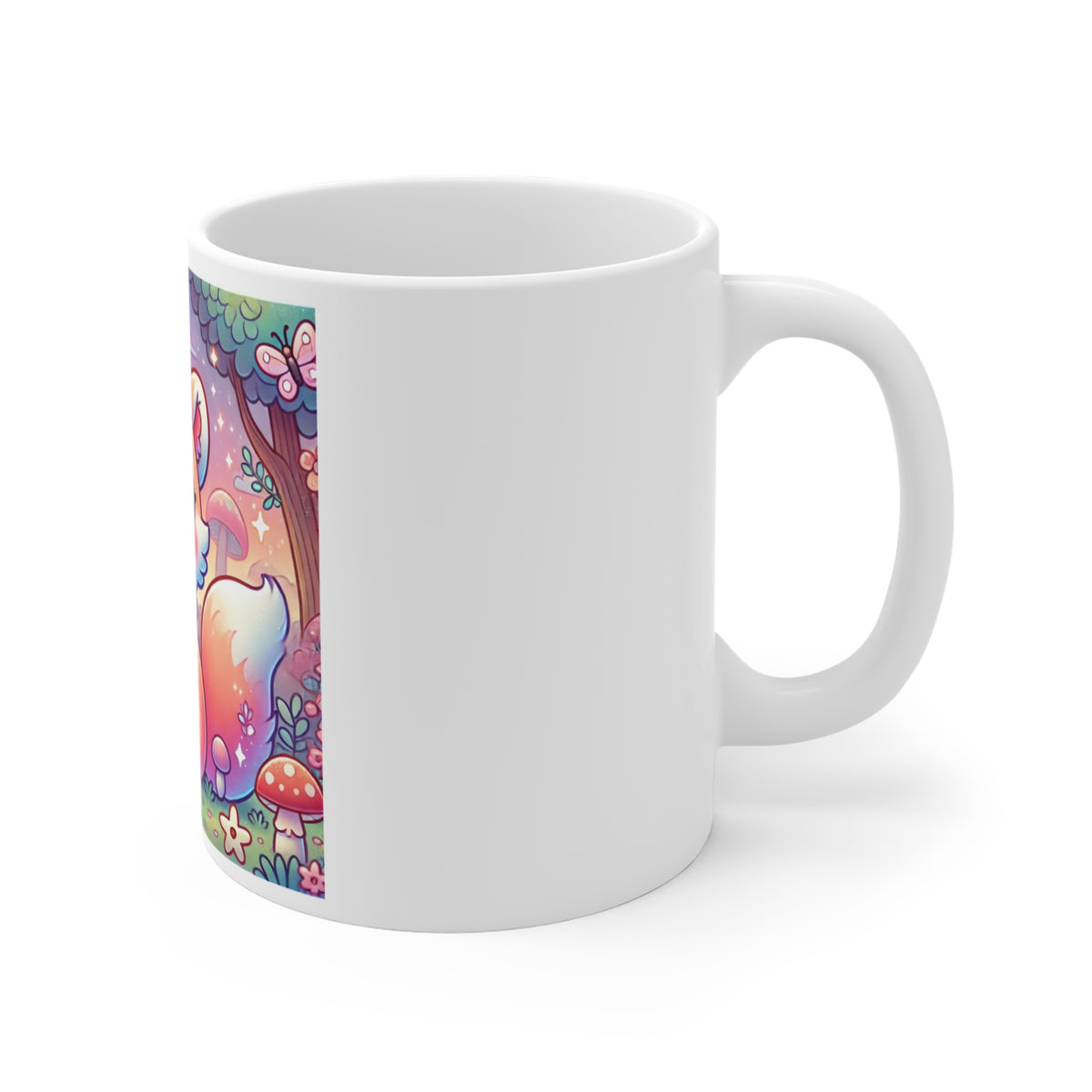Pastel Woodland Fox Mushroom Kawaii Coffee Mug