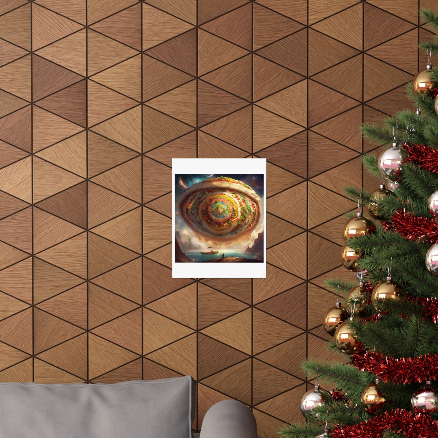Cosmic Taco Portal Surreal Food Fantasy Art Poster