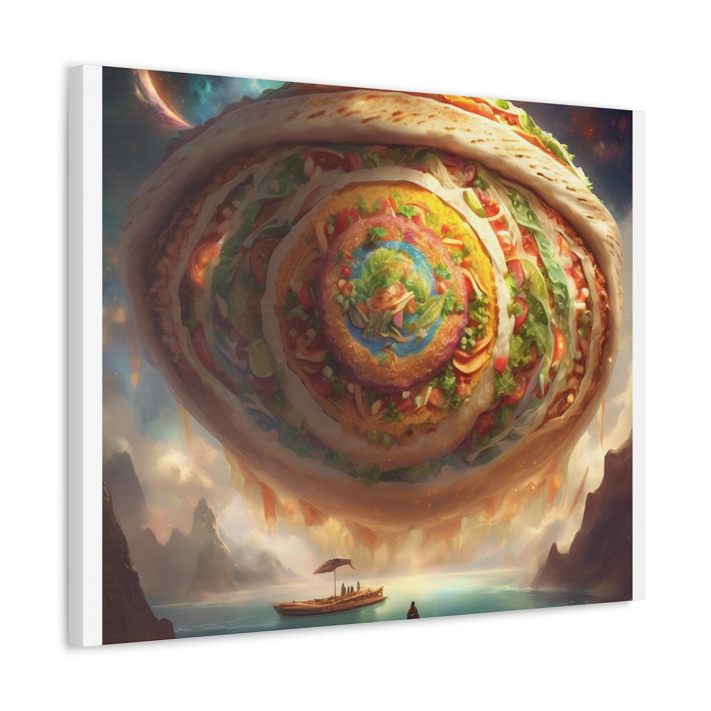 Cosmic Taco Portal Surreal Food Fantasy Art Canvas
