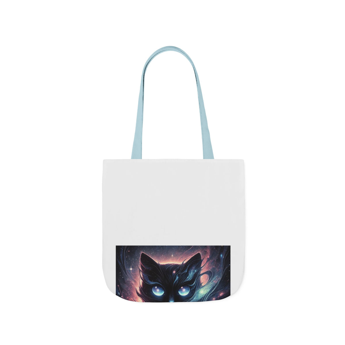 Cosmic Black Cat Galaxy Celestial Canvas Tote Bag