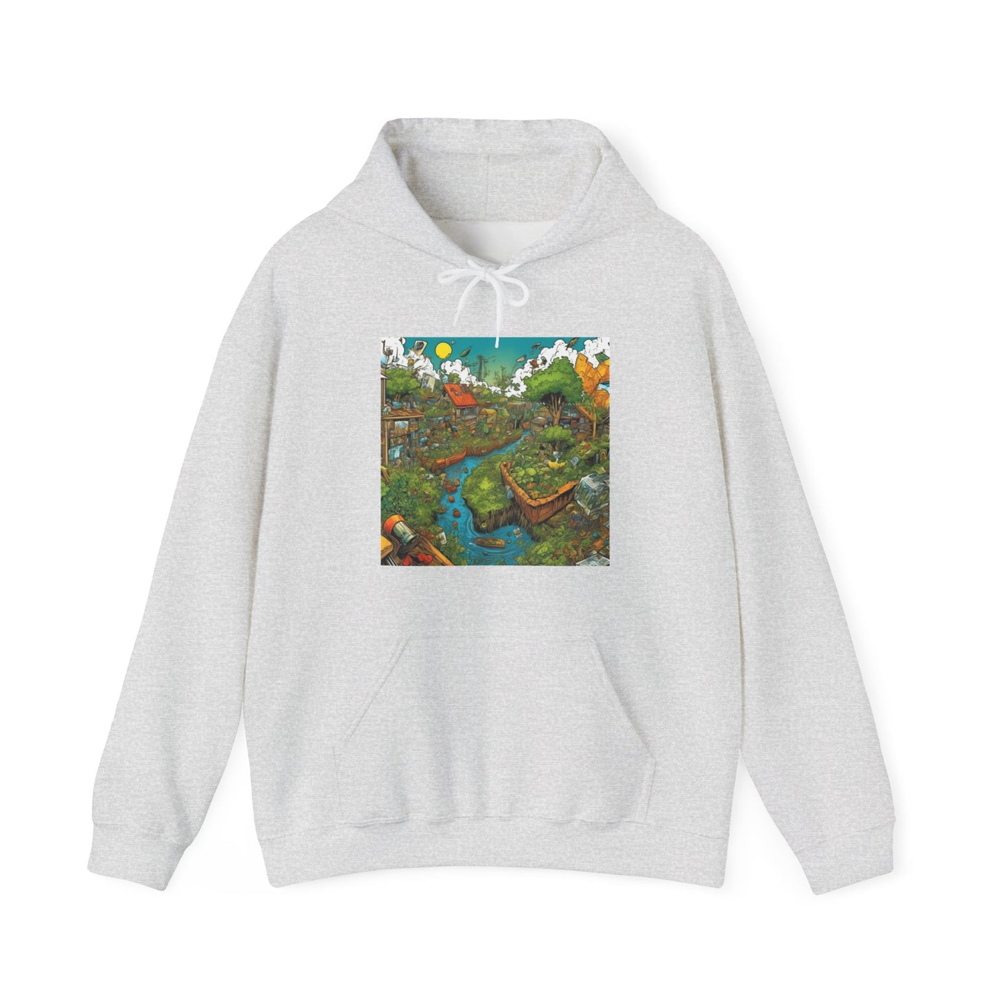 Whimsical Garden Stream Nature Gift Art Hoodie
