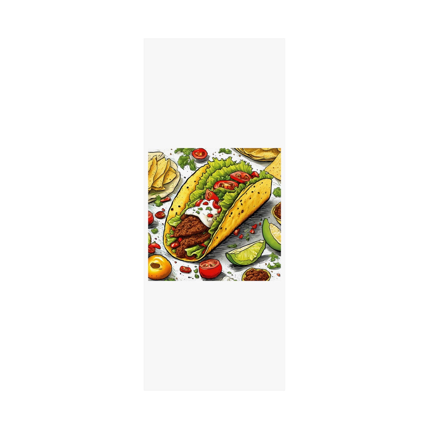 Bold Taco Illustration Foodie Gift Art Poster