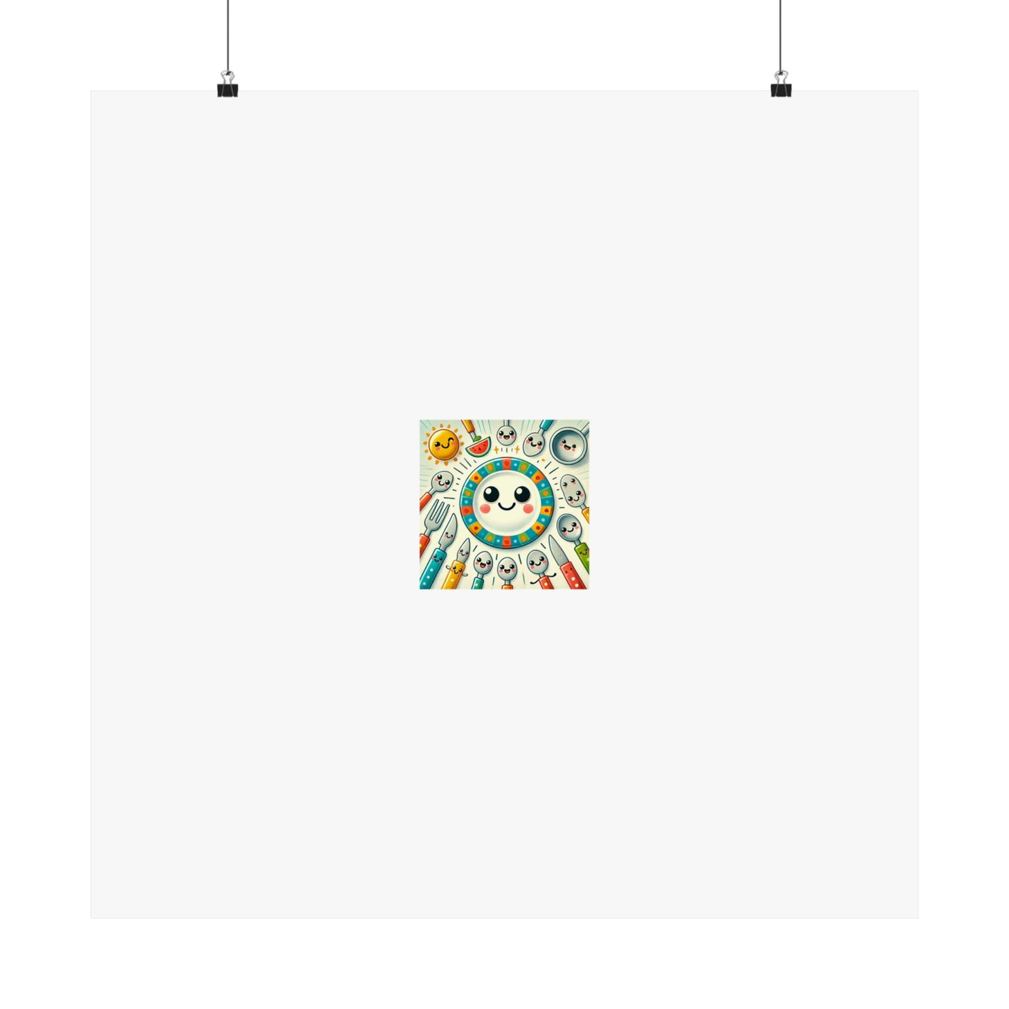 Happy Little Kitchen Club Kawaii Food Poster Kitchen Wall Art Decor
