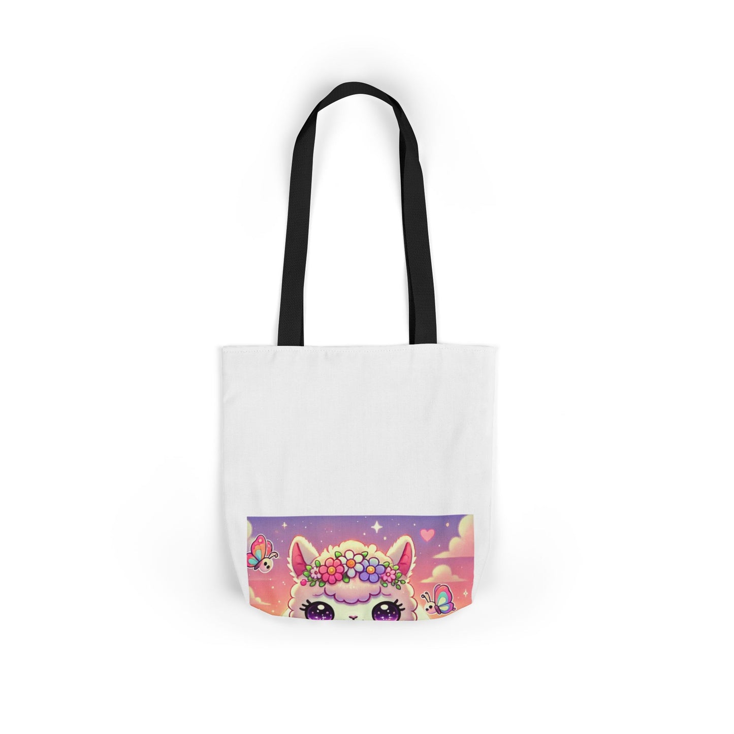 Pastel Floral Alpaca Garden Kawaii Canvas Tote Bag