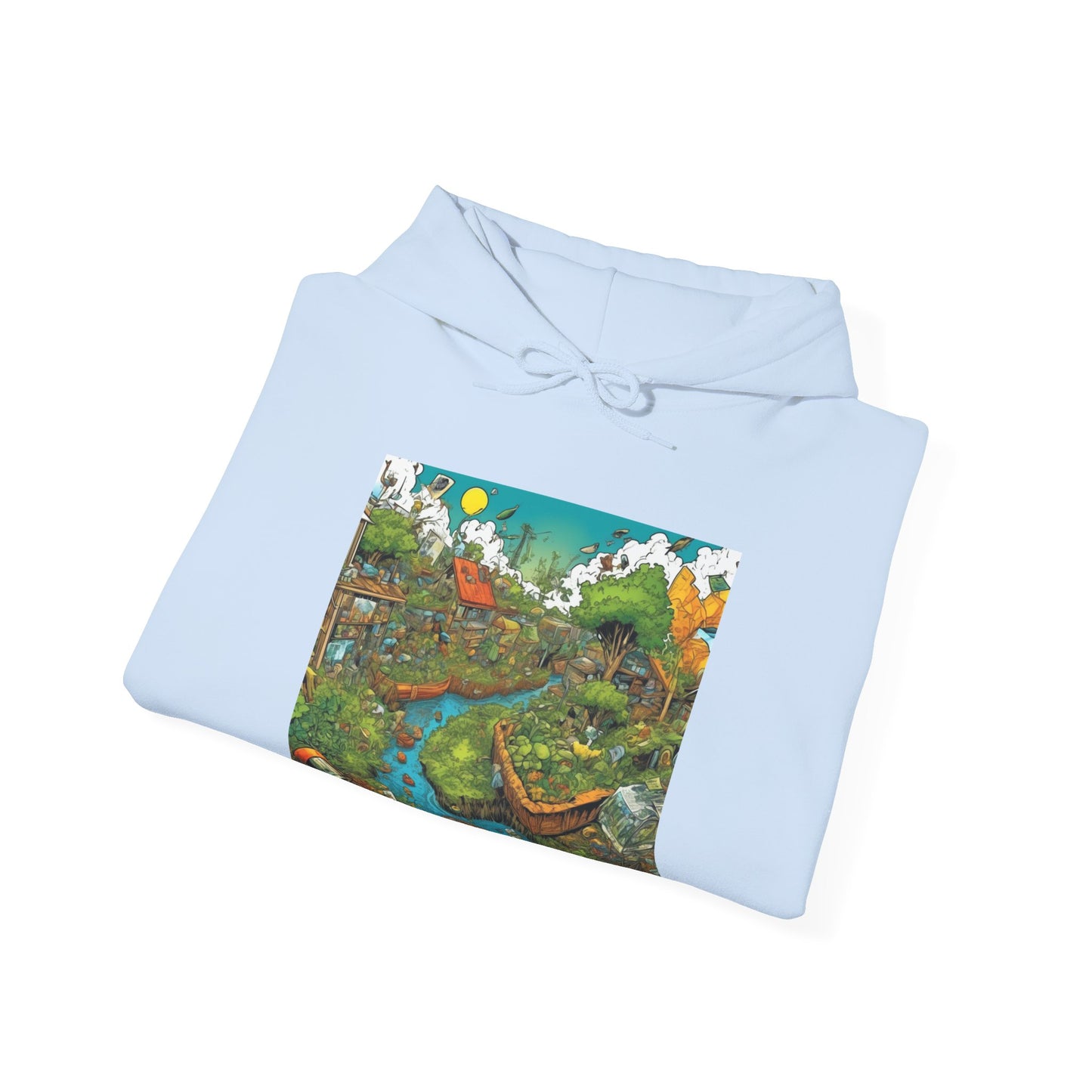Whimsical Garden Stream Nature Gift Art Hoodie