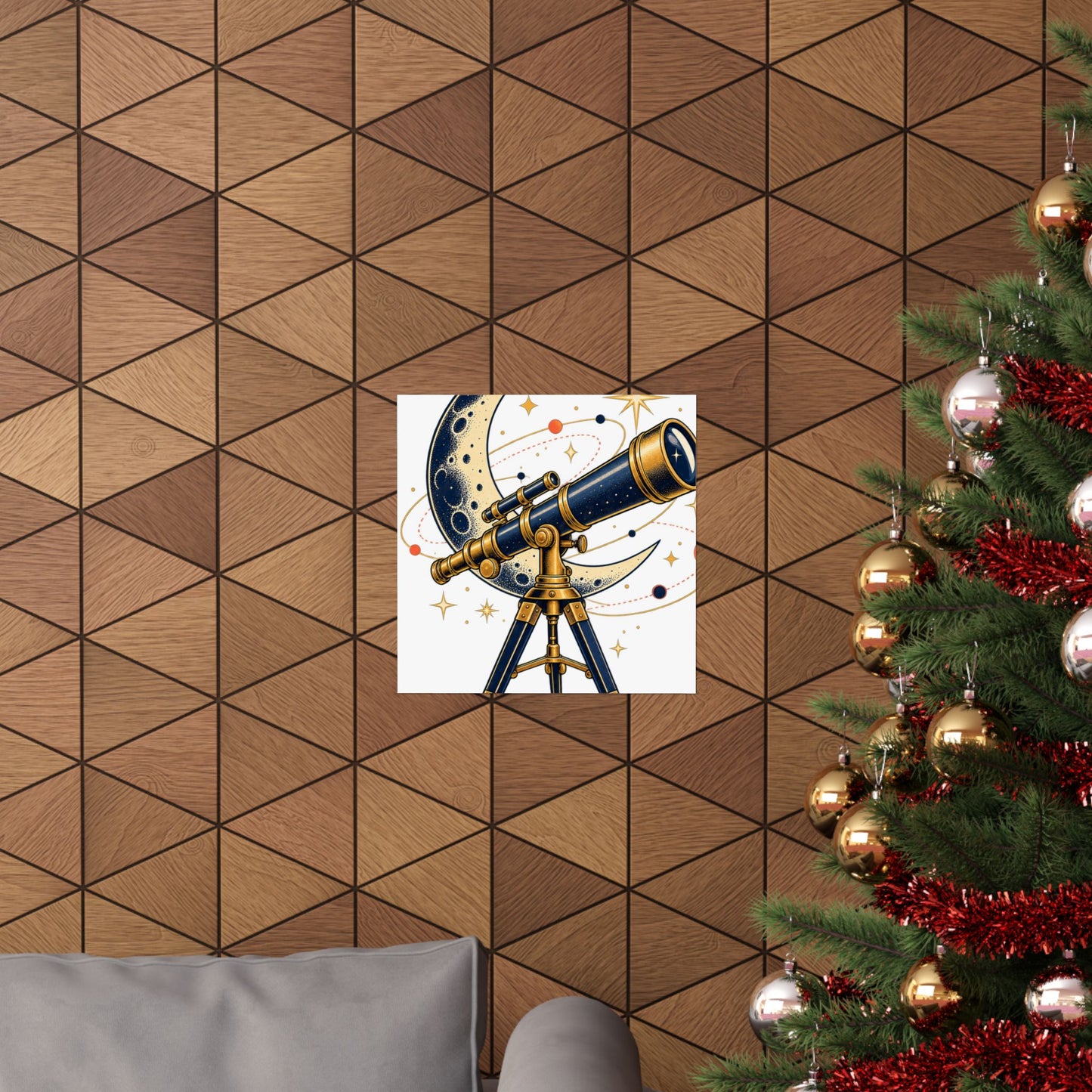 Vintage Telescope Celestial Astronomy Poster