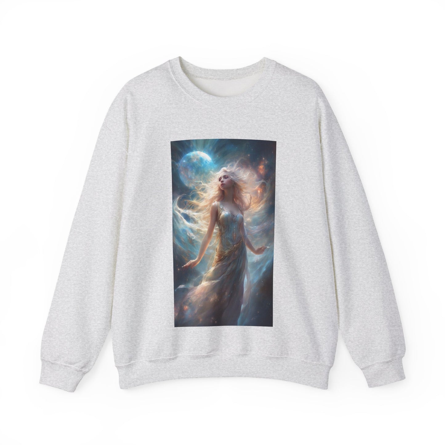 Moonlit Celestial Maiden Fantasy Portrait Sweatshirt