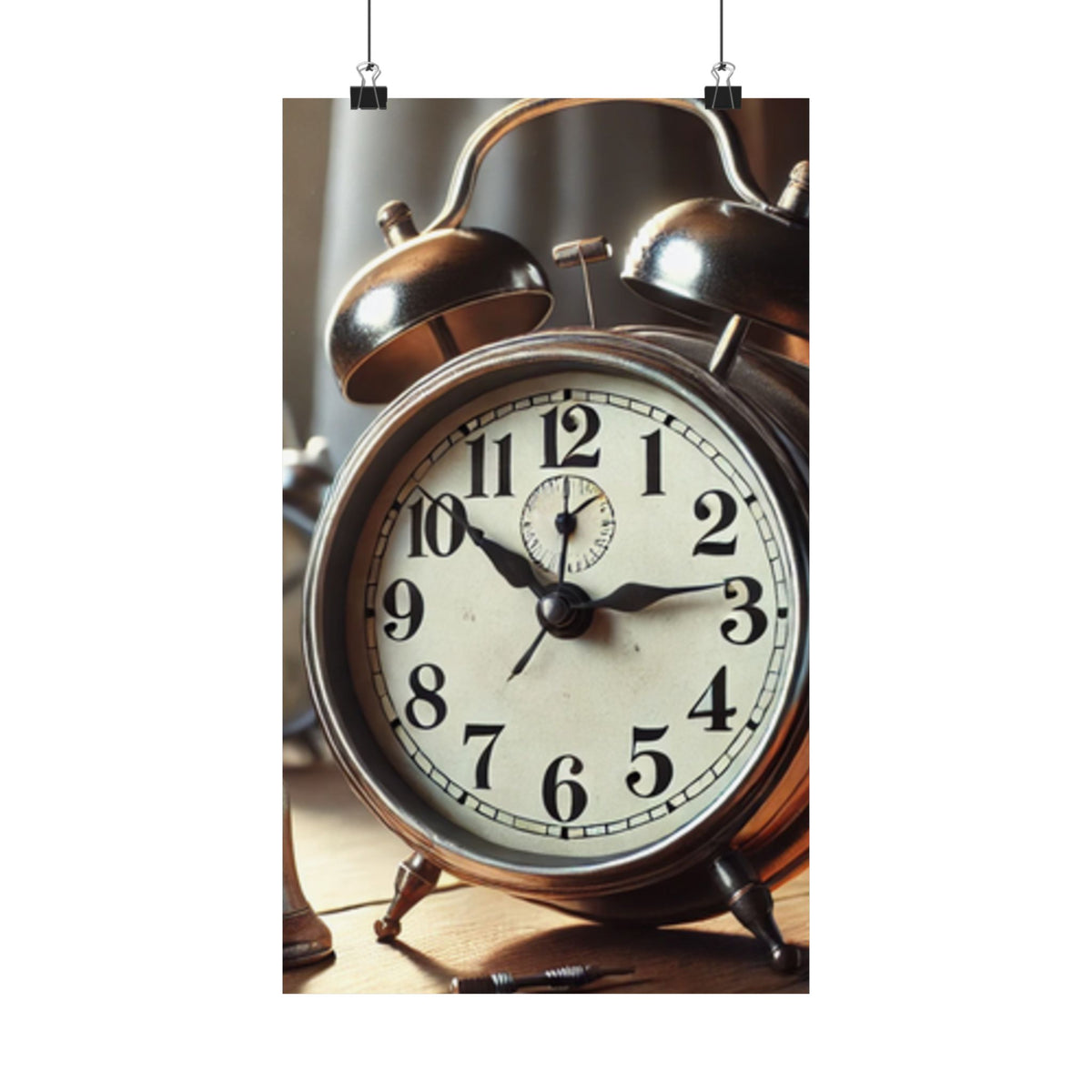 Vintage Alarm Clock Morning Routine Classic Clock Poster
