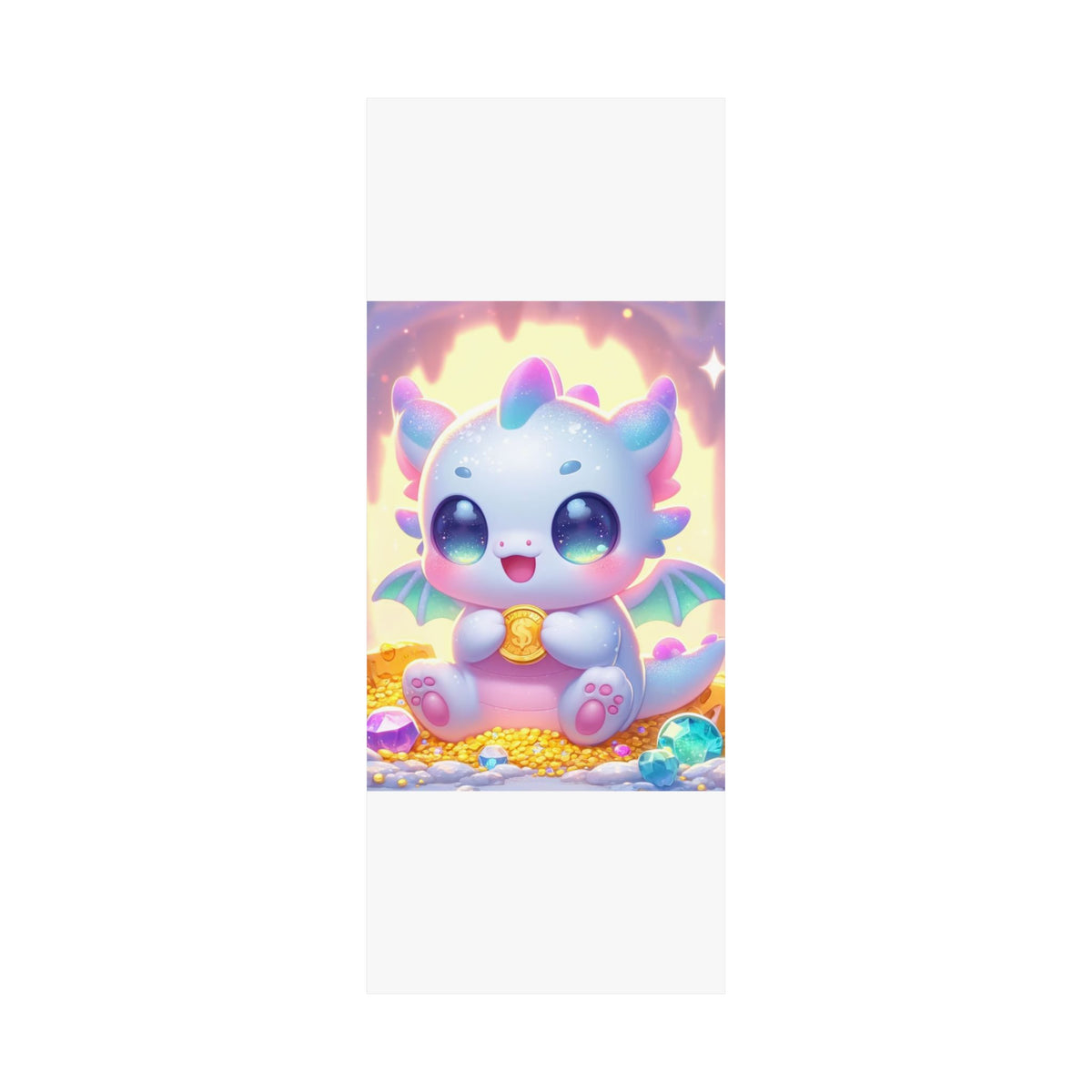 Pastel Treasure Dragon Kawaii Fantasy Wall Art Poster