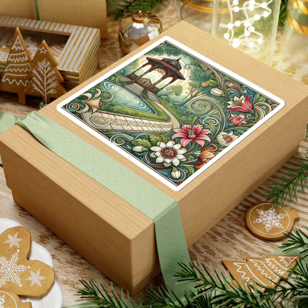 Botanical Gazebo Garden Art Nouveau Sticker