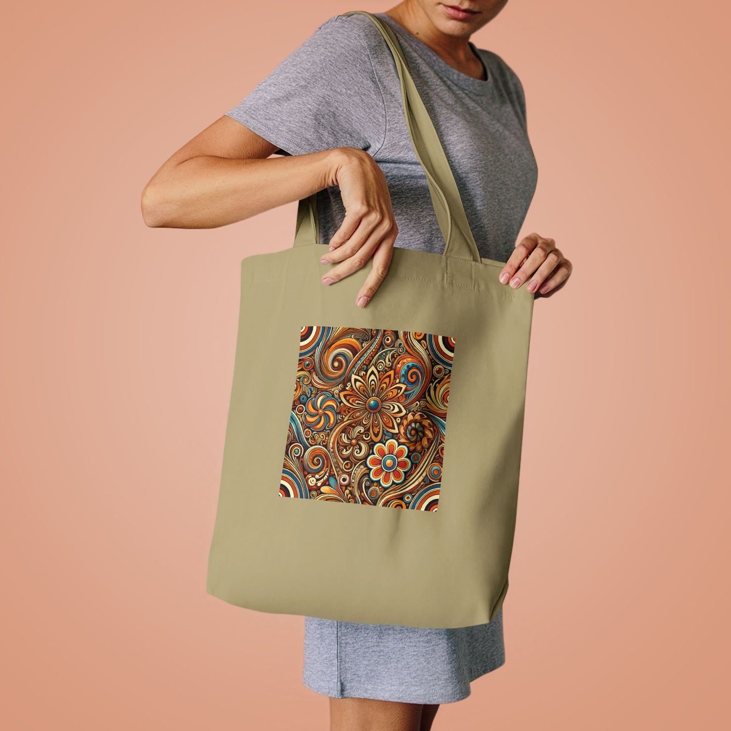 Ornate Abstract Floral Paisley Pattern Tote Bag