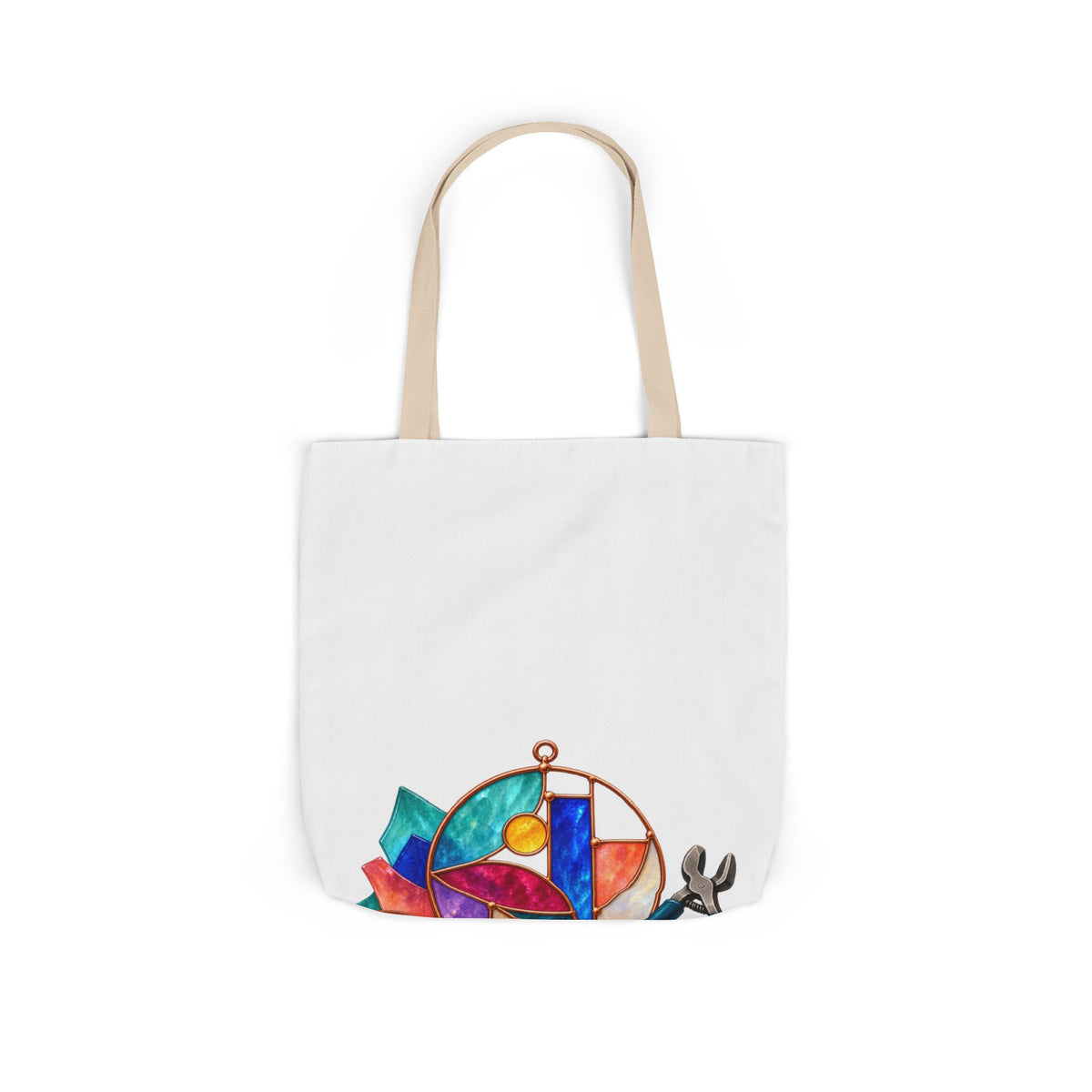 Abstract Stained Glass Suncatcher Workshop Tote Bag