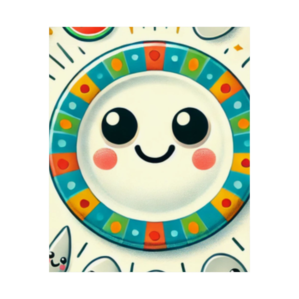 Happy Little Kitchen Club Kawaii Food Poster Kitchen Wall Art Decor
