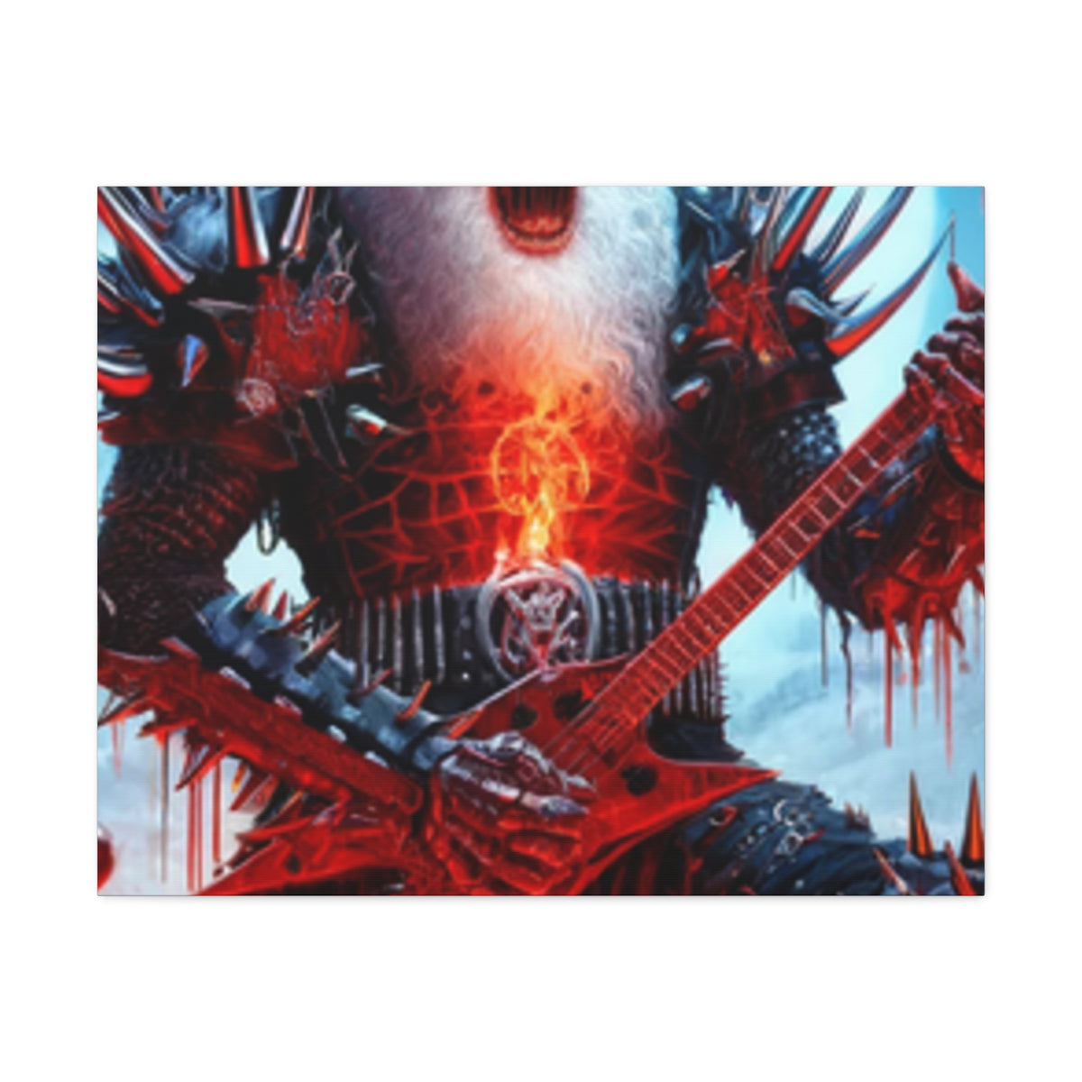 Heavy Metal Santa Holiday Concert Dark Holiday Canvas Art