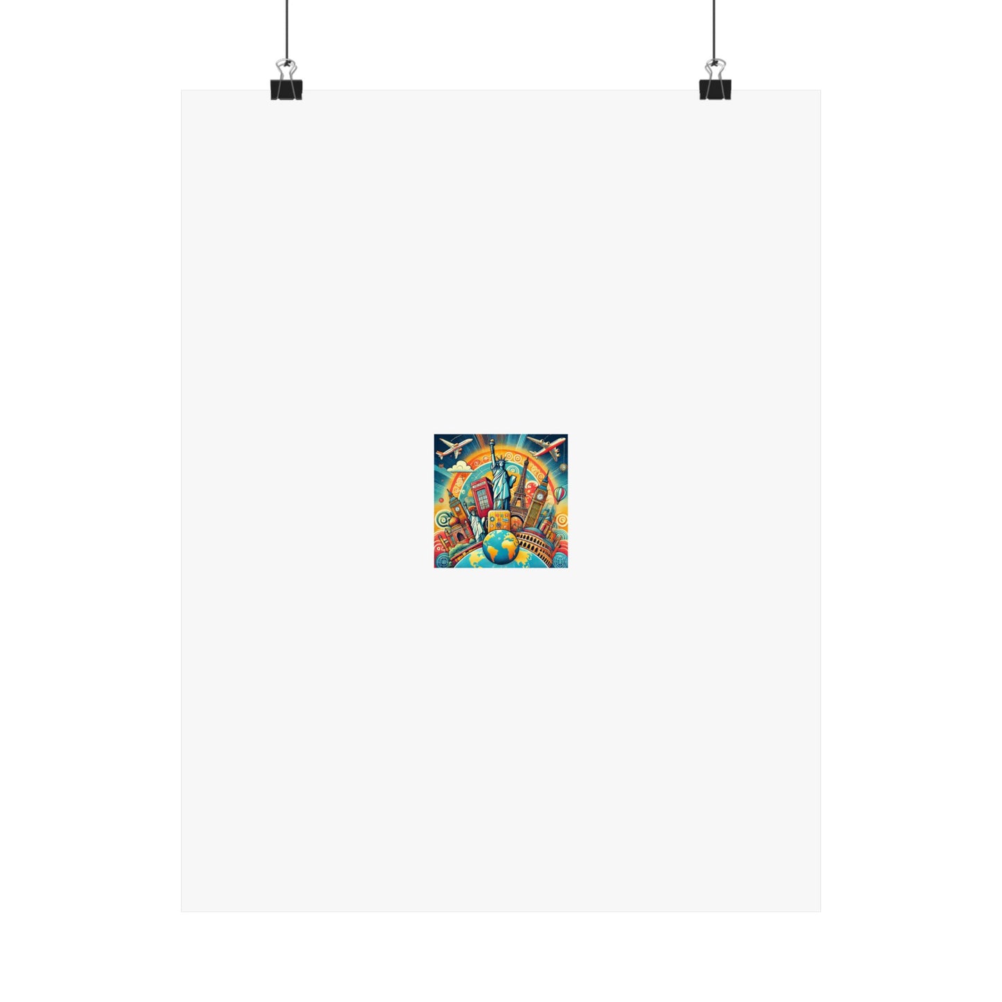 Global Landmark Adventure Collage Colorful Travel Poster