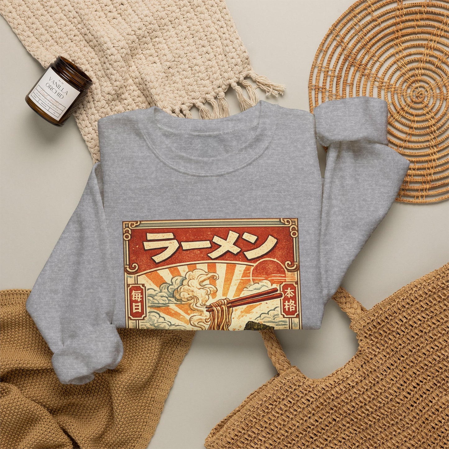 Vintage Ramen Bowl Illustration Sweatshirt