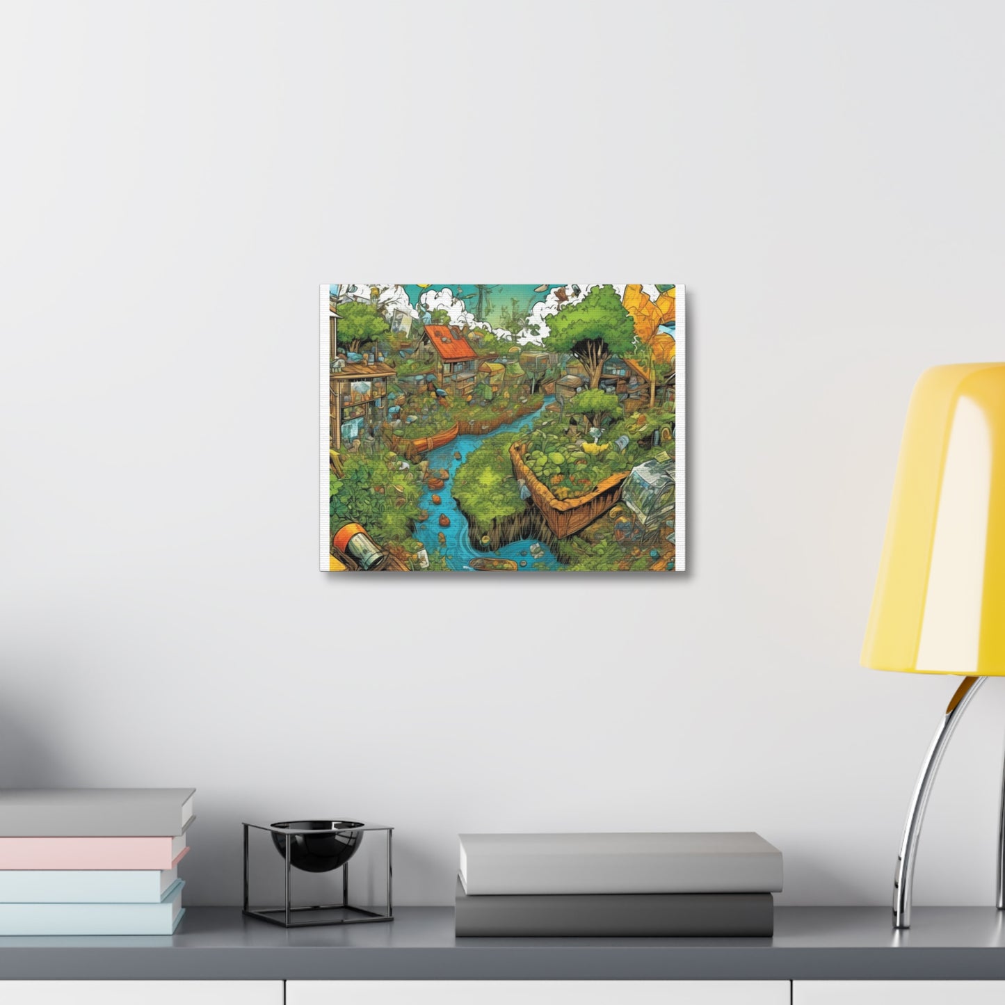 Whimsical Garden Stream Nature Gift Art Canvas