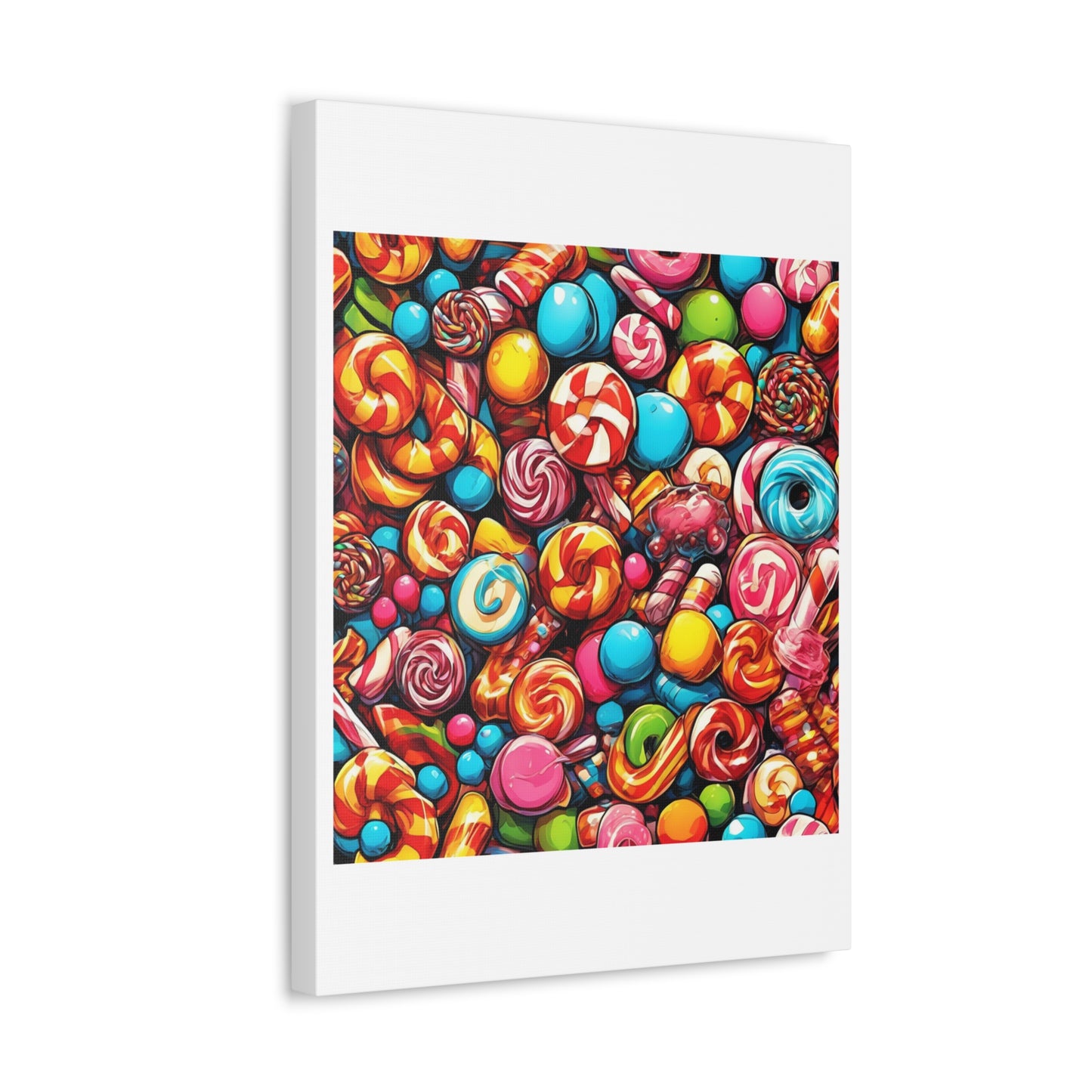 Colorful Candy and Lollipop Pattern Canvas
