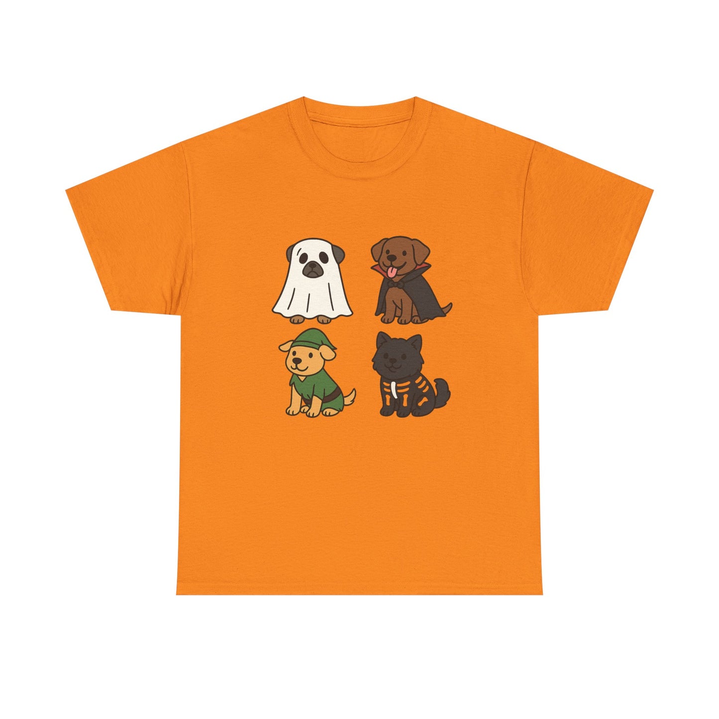 Cute Pet Ghosts Unisex Heavy Cotton Tee - Dog Lover T-Shirt, Animal Tee, Halloween Shirt, Gift for Pet Owners, Funny Retriver