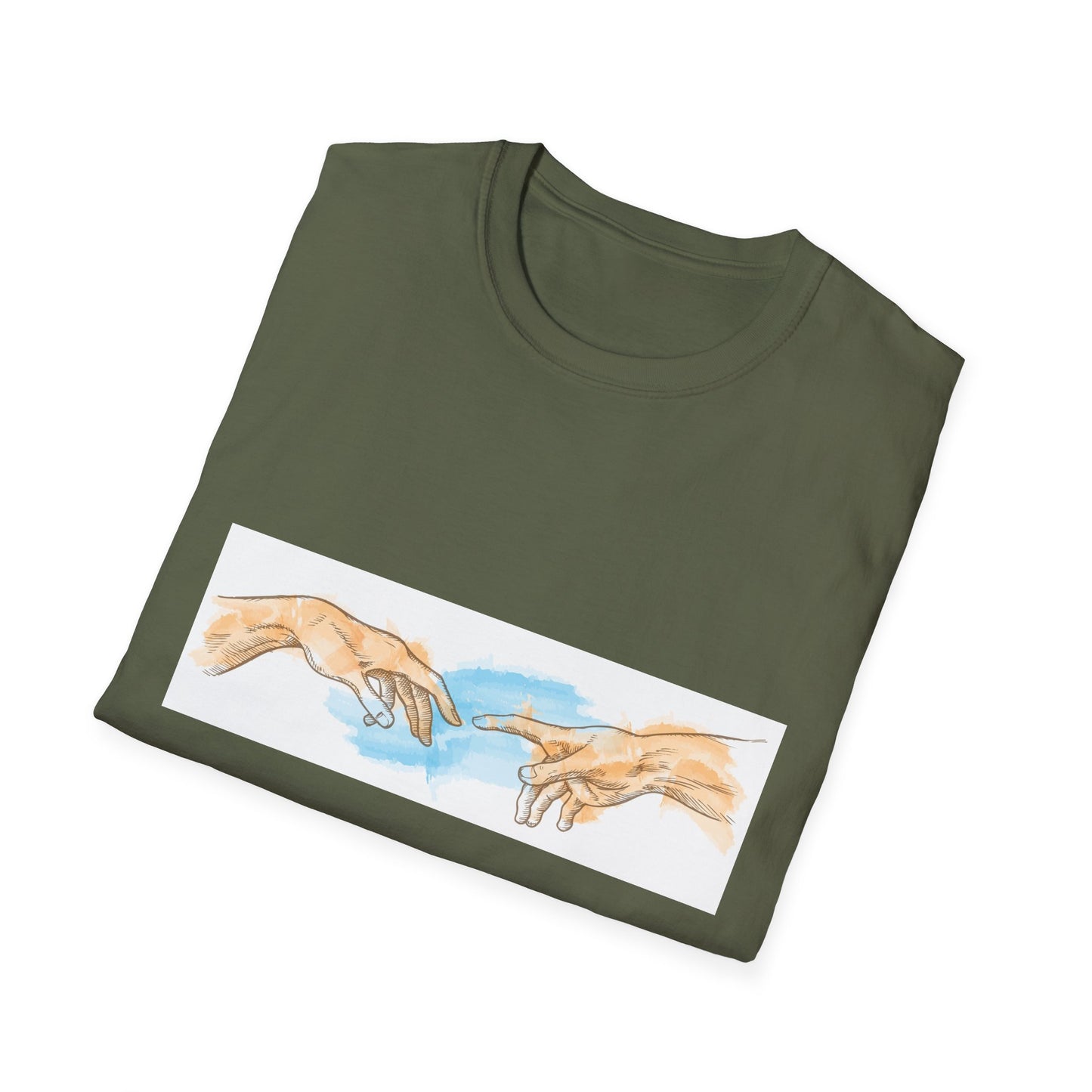 Creation of Adam Hands Graphic T-Shirt Michelangelo Inspired Art Tee Minimal Renaissance Aesthetic Inspired Unisex Shirt