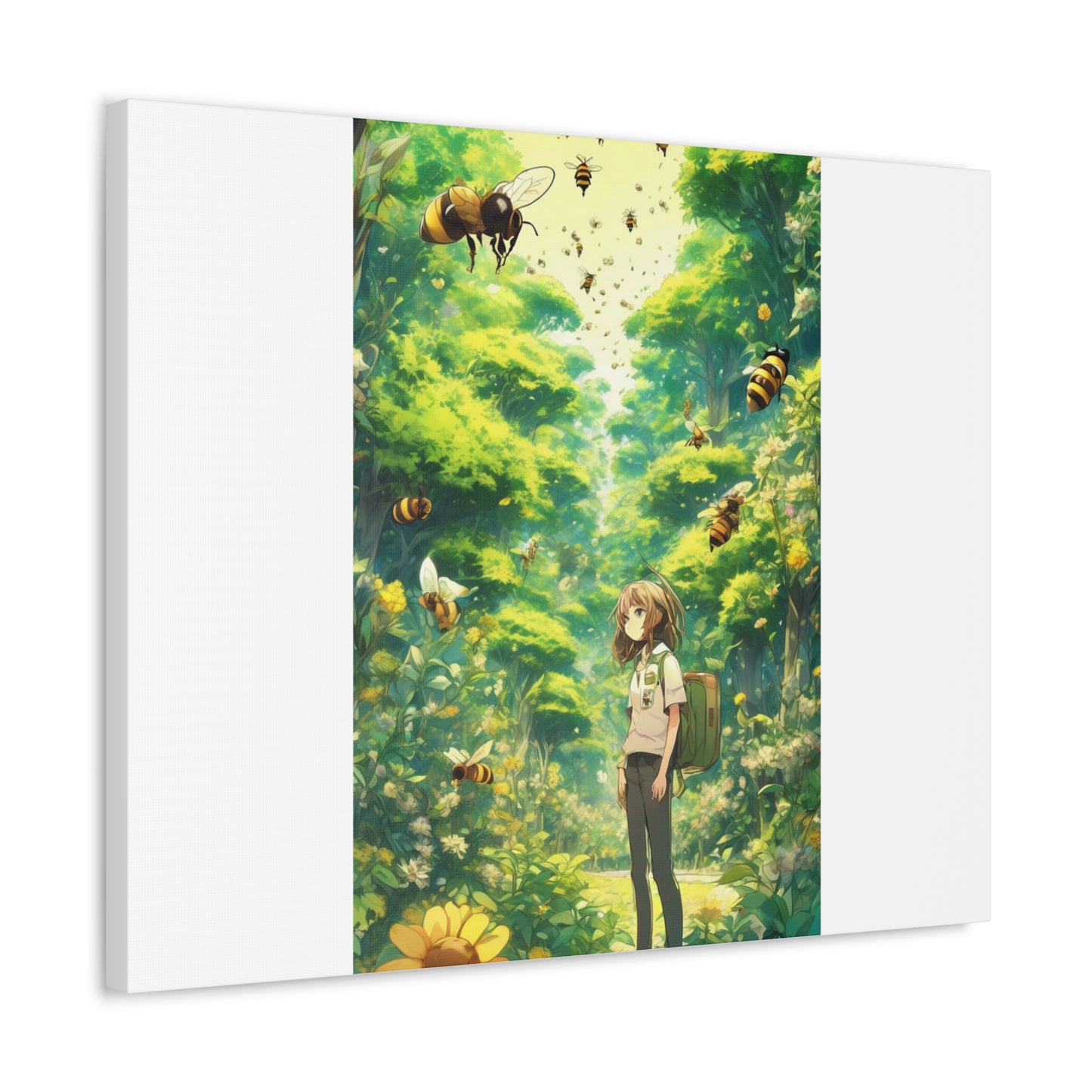 Bee Garden Explorer Anime Nature Art Canvas
