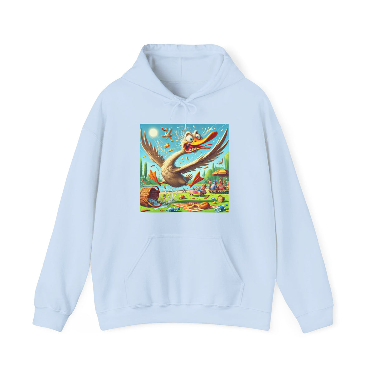 Chaotic Picnic Duck Funny Summer Adventure Hoodie