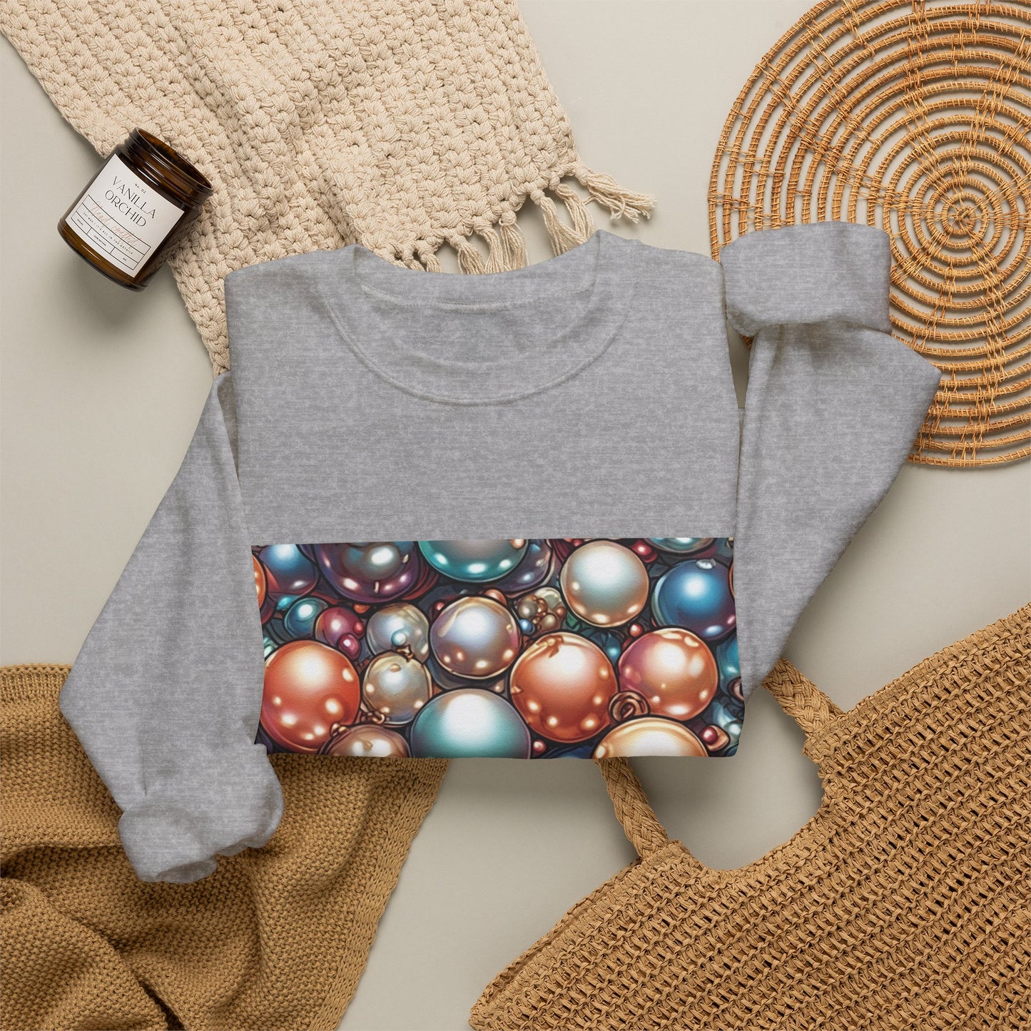 Glossy Orb Marble Abstract Gift Art Sweatshirt