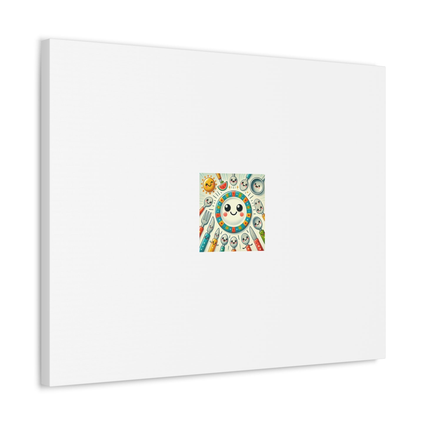 Happy Little Kitchen Club Kawaii Food Canvas Kitchen Wall Art Decor Gift