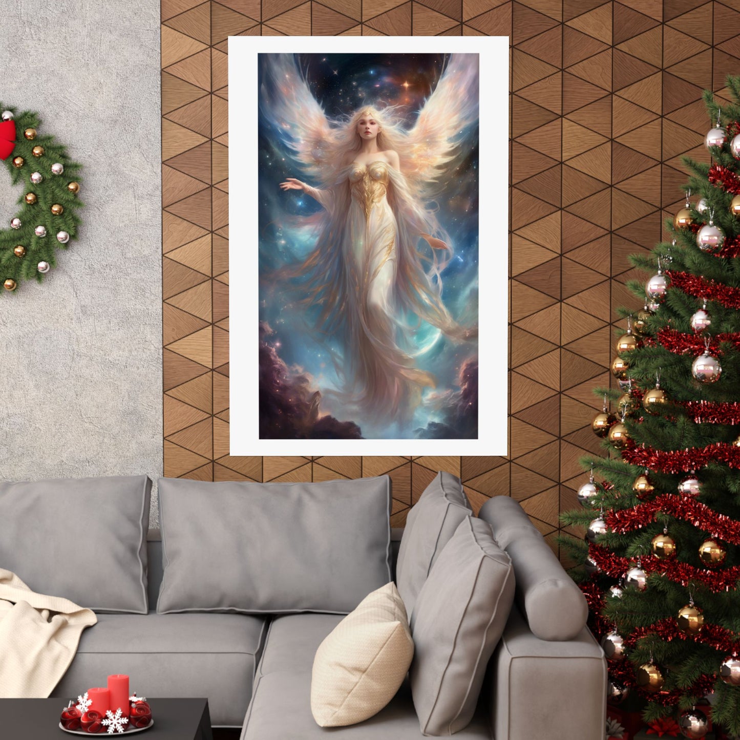 Celestial Winged Heroine Fantasy Portrait Poster
