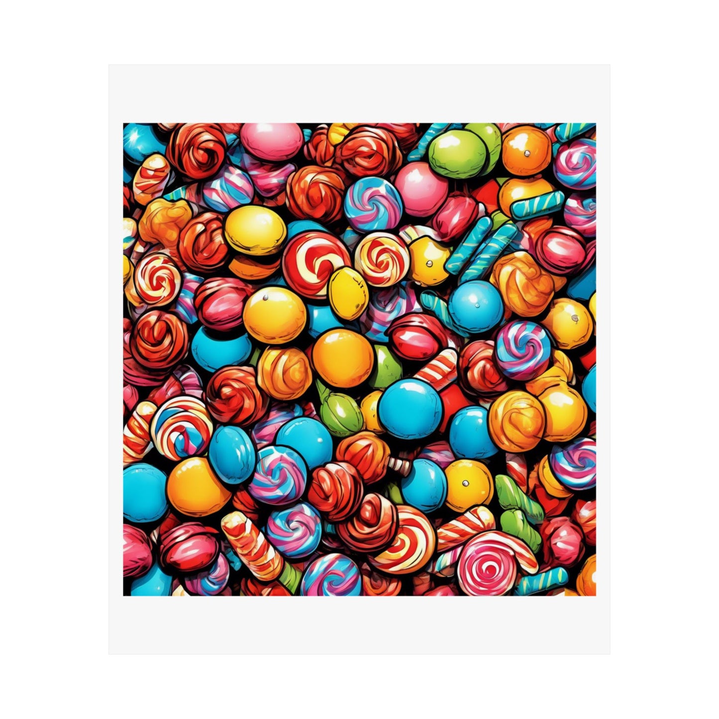 Colorful Candy Pattern Sweets Gift Art Poster