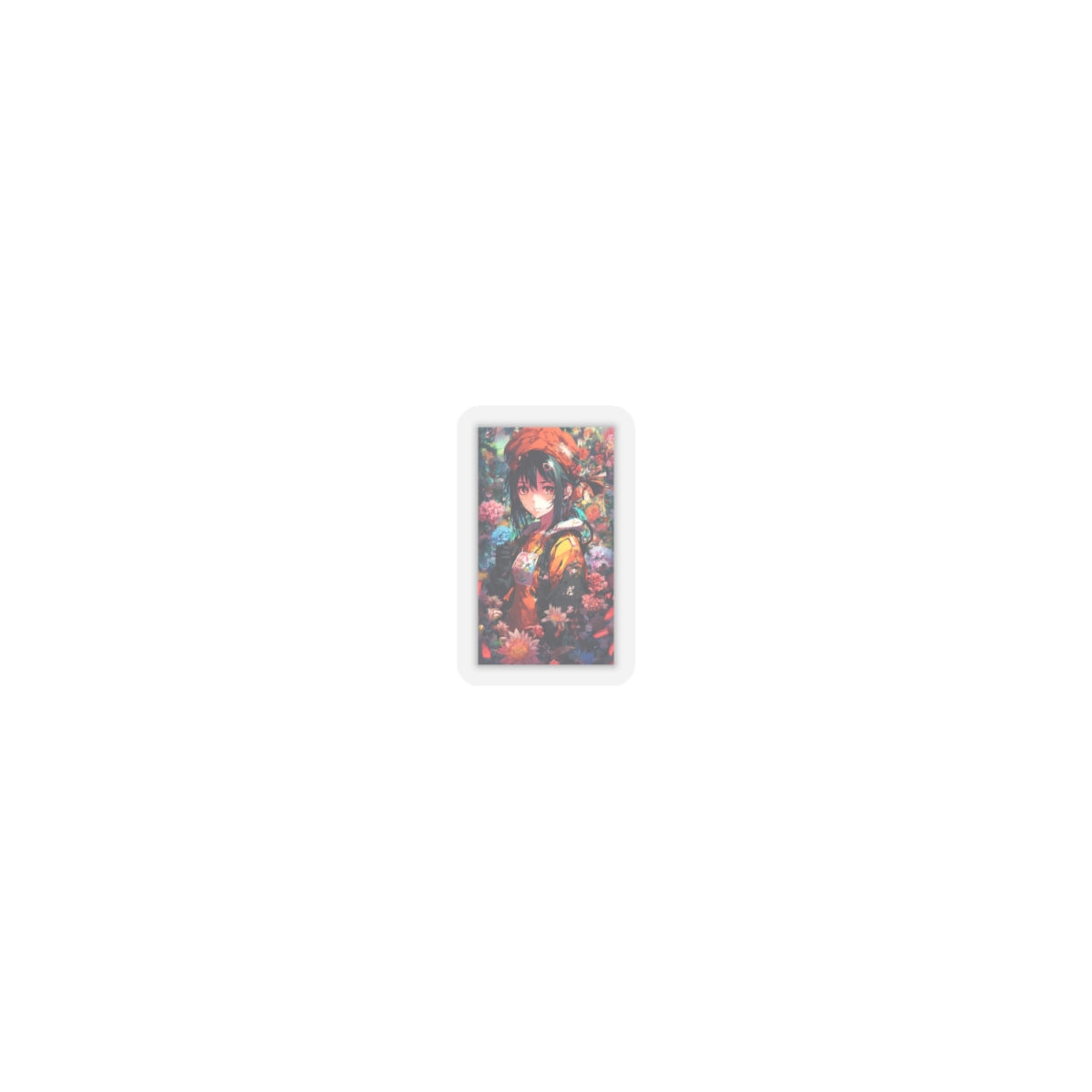Anime Floral Forest Heroine Portrait Flower Sticker