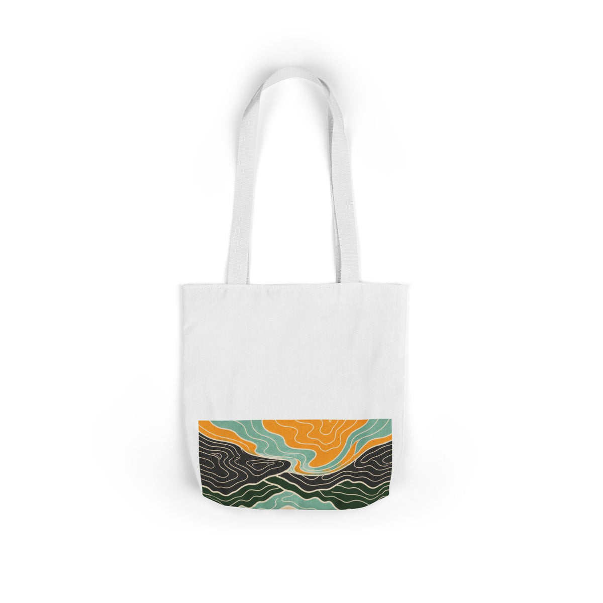 Topographic Sunrise Modern Outdoor Adventure Tote Bag