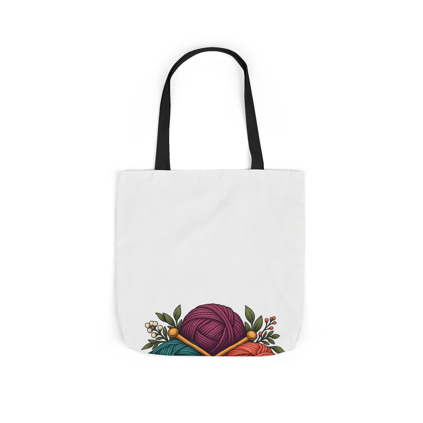 Retro Yarn and Knitting Botanical Art Tote Bag