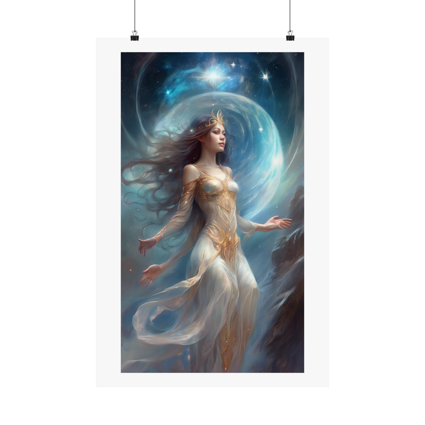 Lunar Celestial Queen Fantasy Portrait Poster