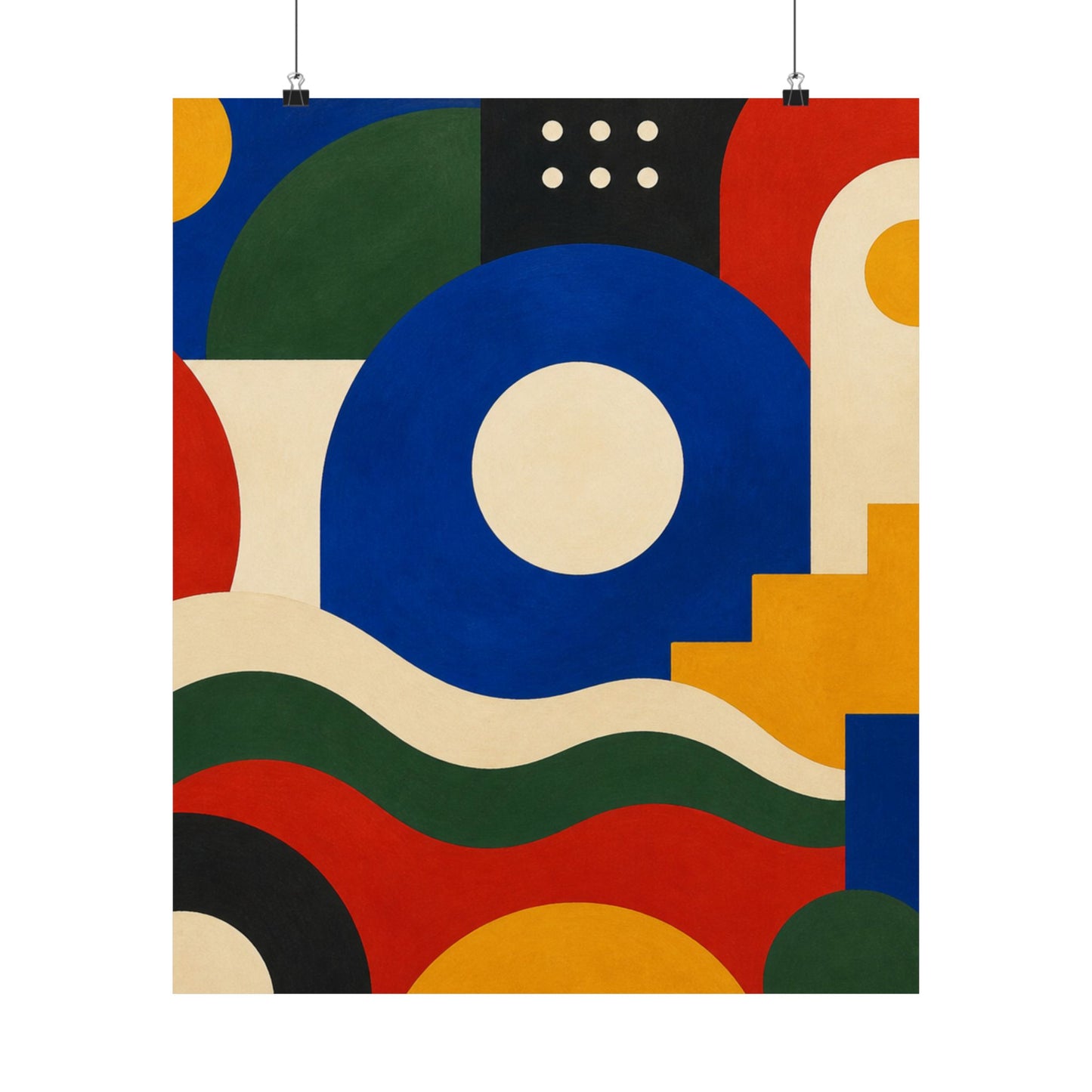 Bold Geometric Balance Abstract Art Poster