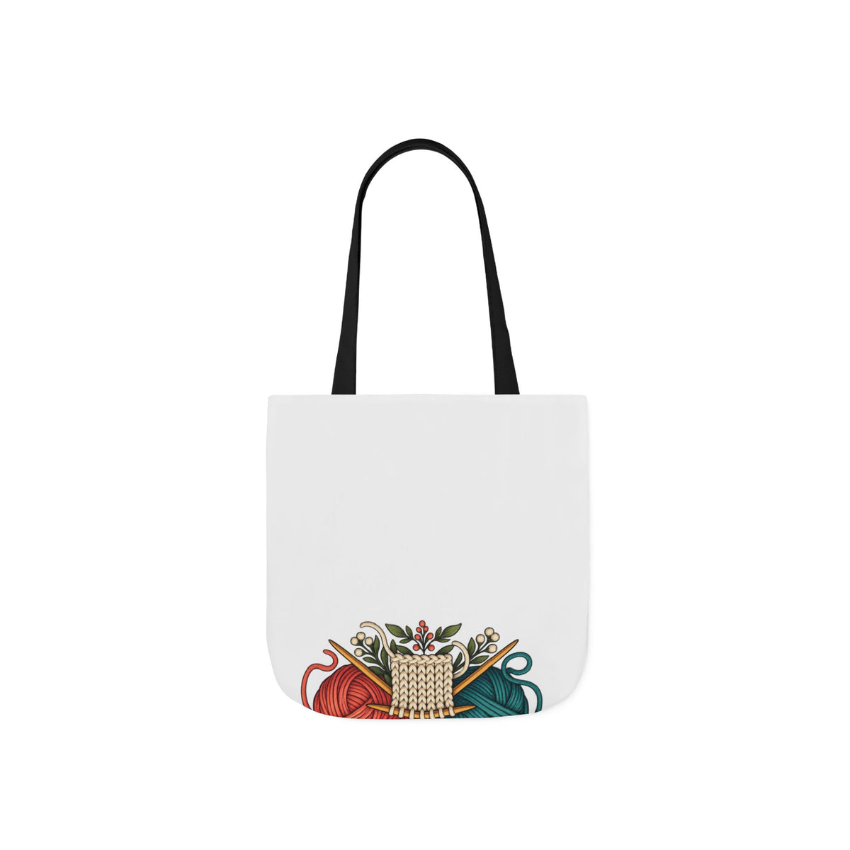 Retro Yarn and Knitting Botanical Art Tote Bag
