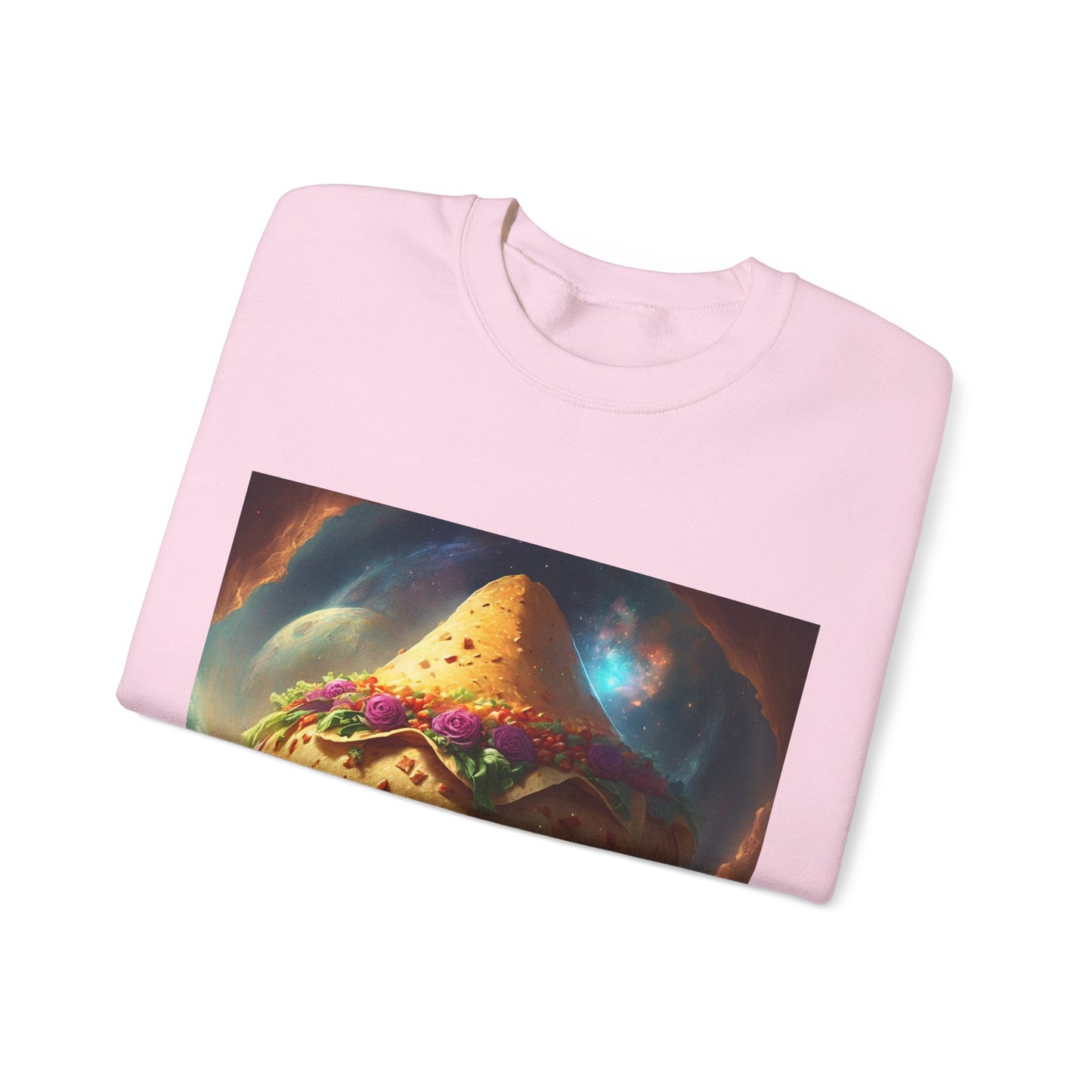 Cosmic Taco Planetoid Surreal Food Fantasy Art Sweatshirt