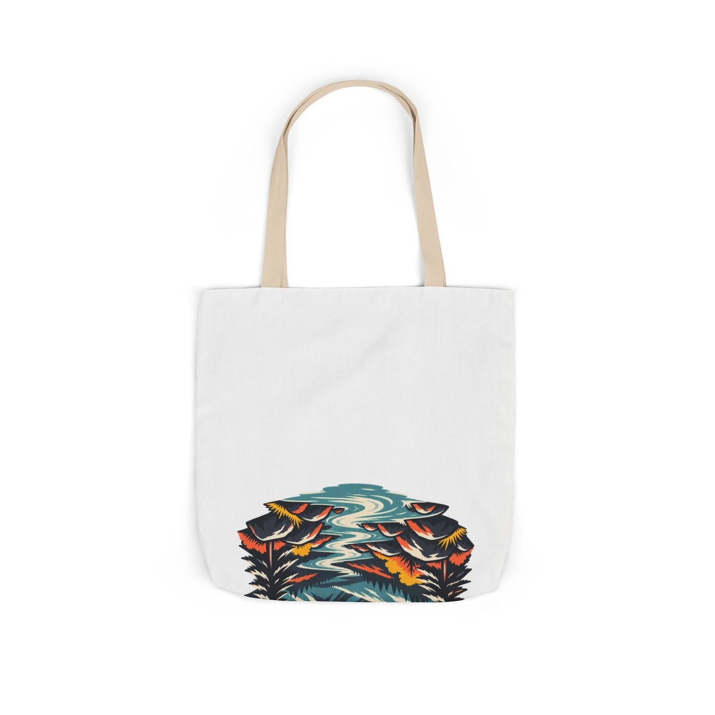 Alpine Sunrise River Mountain Adventure Tote Bag