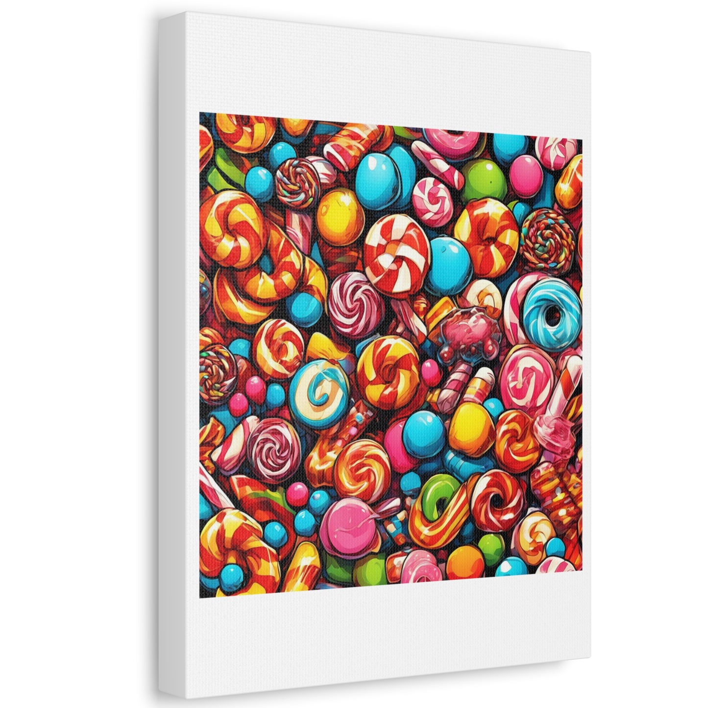 Colorful Candy and Lollipop Pattern Canvas