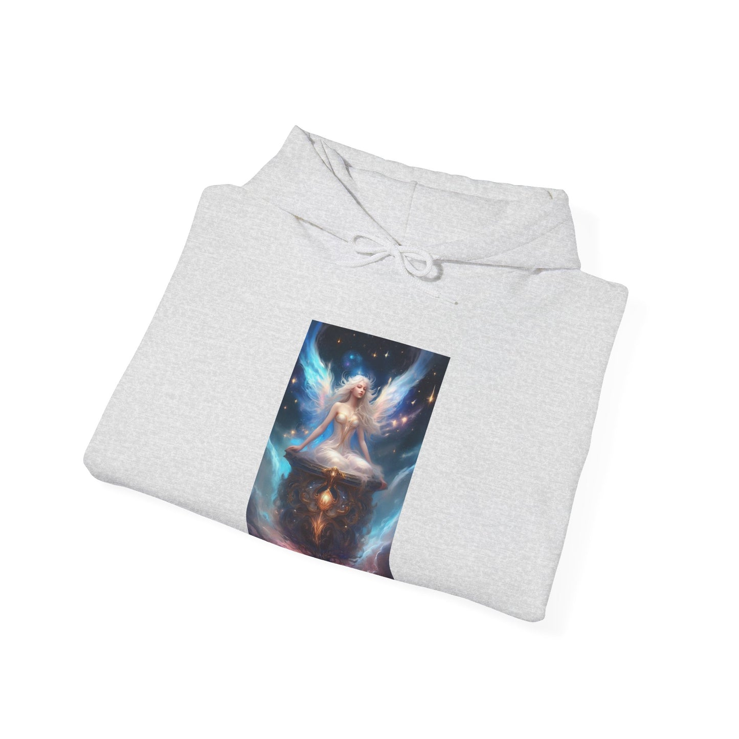 Celestial Winged Meditation Fantasy Portrait Hoodie