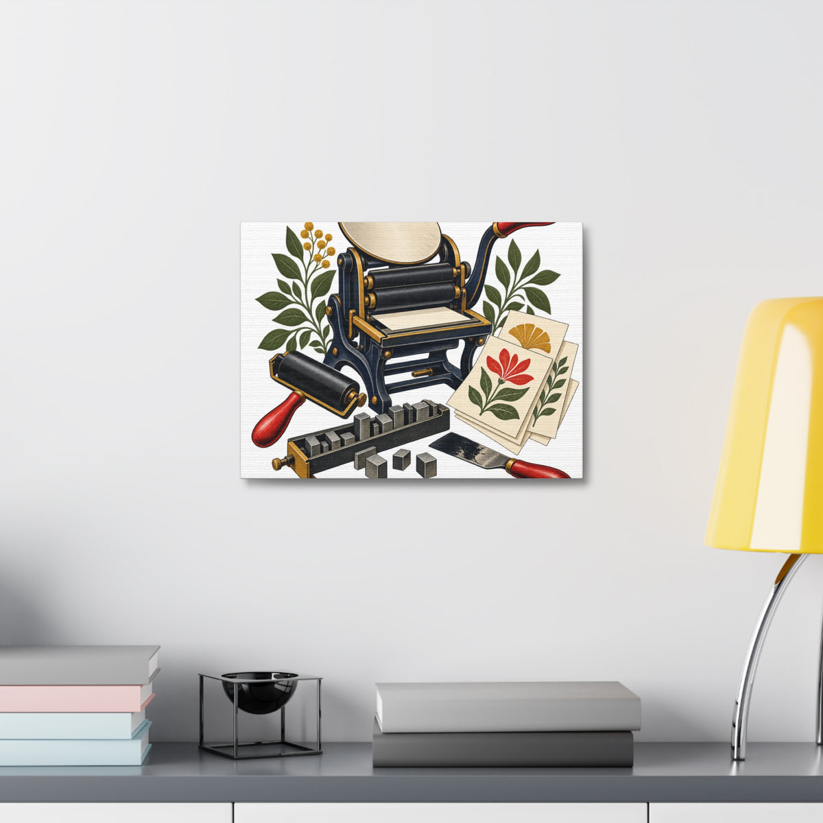 Botanical Letterpress Printshop Canvas